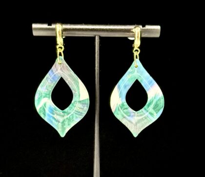 Stained Glass Mokume Gane Open Marquise Earrings