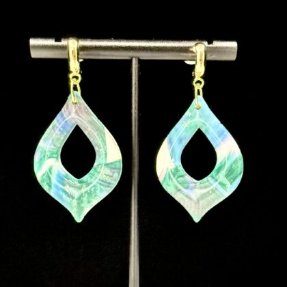 Stained Glass Mokume Gane Open Marquise Earrings