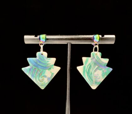 Stained Glass Marbled Fan Earrings