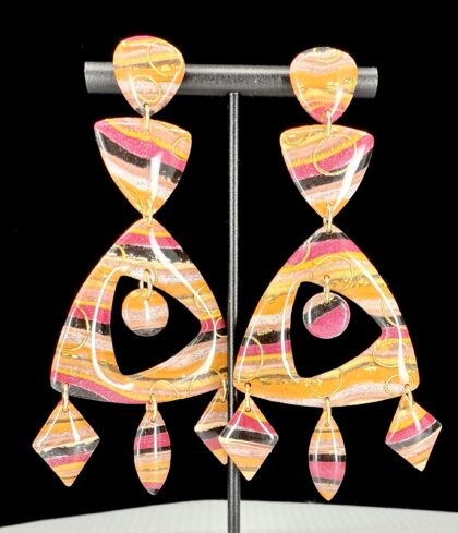 The Desert Lines Geometric Statement Dangle Earrings