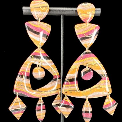 The Desert Lines Geometric Statement Dangle Earrings