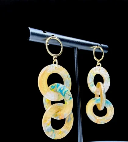 Beachy Luxe Connected Hoop Dangle Earrings