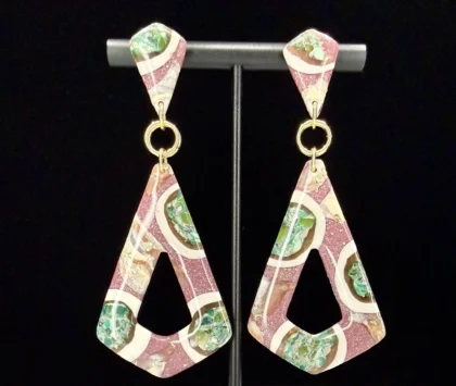 Beachy Romance Elongated Triangle Dangle Earrings