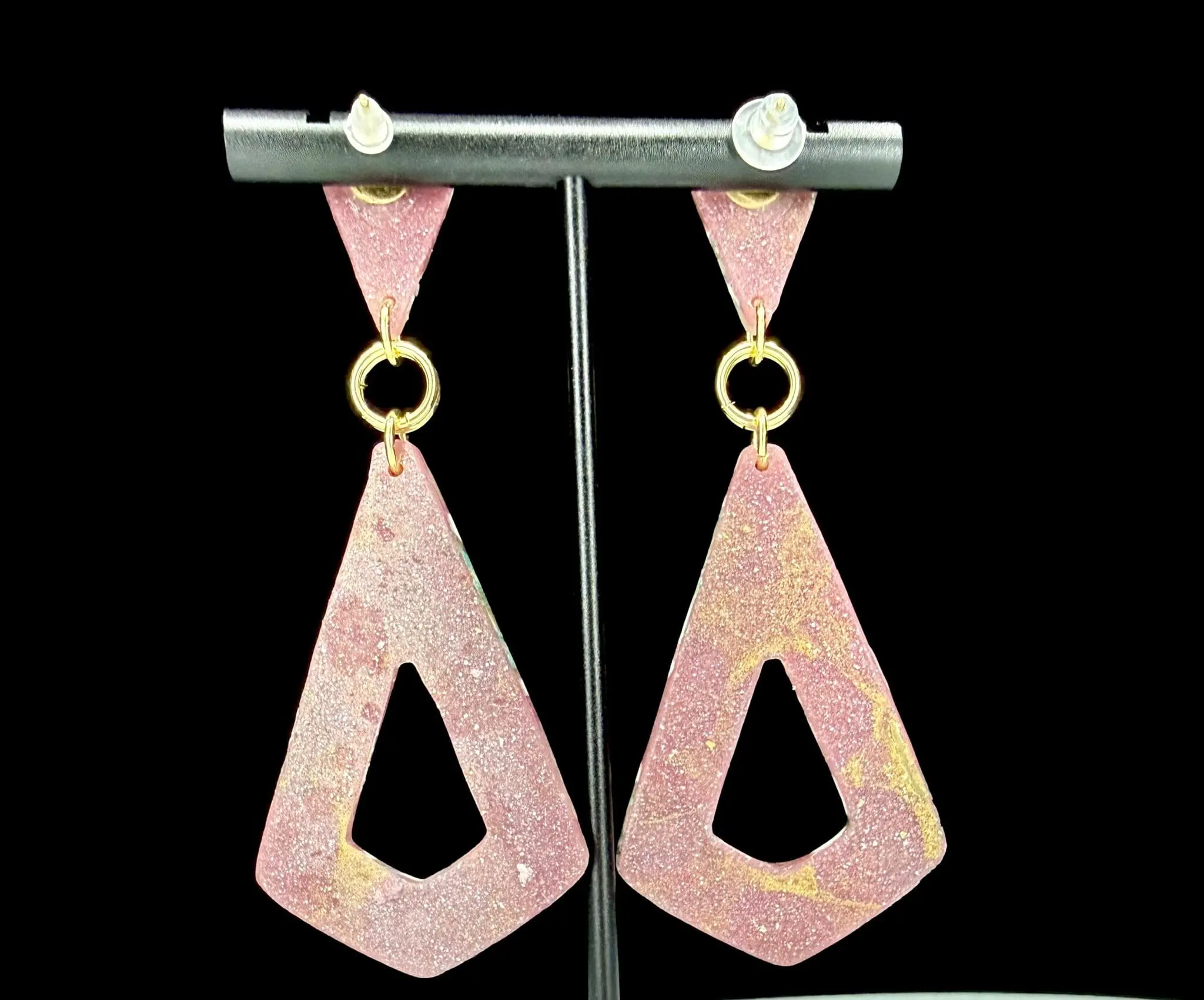 Beachy Romance Elongated Triangle Dangle Earrings - Image 2