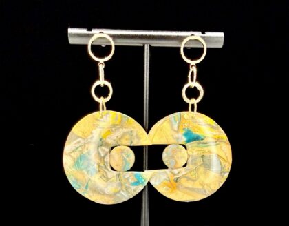 Beachy Luxe Round Geometric Drop Earrings