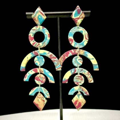 Nautical Color Flow Tiered Arch Cascade Earrings