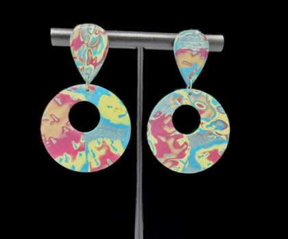 Nautical Color Flow Drop Hoop Earrings