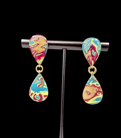 Nautical Color Flow Dual Teardrop Earrings