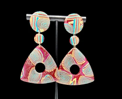 Abstract Swirl Soft Triangle Dangle Earrings