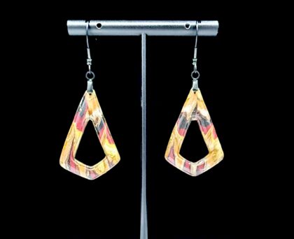 Sunset Flame Open Triangle Dangle Earrings