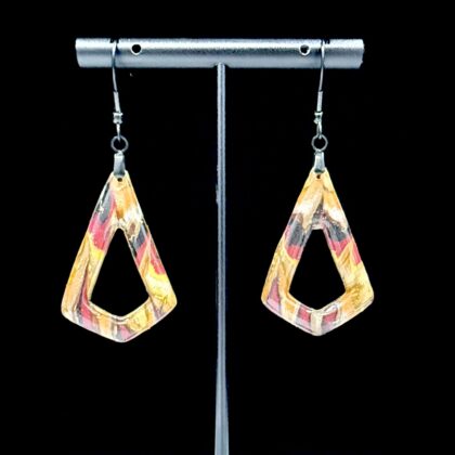Sunset Flame Open Triangle Dangle Earrings