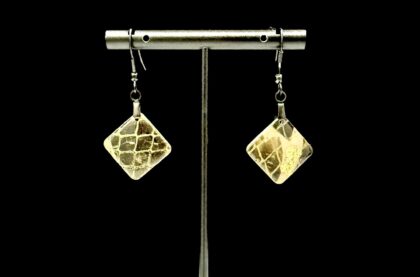 Snake Skin Small Diamond Drop Earrings