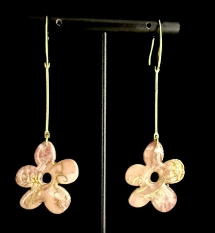 Soft Petals of Romance Long Drop Flower Earrings