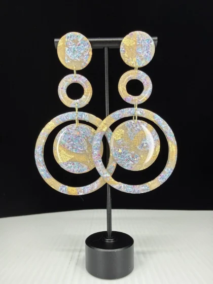 Sand and Coral Multi Hoop Dangle Earrings