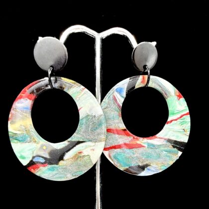 Marbled Lava Large Hoop Earrings