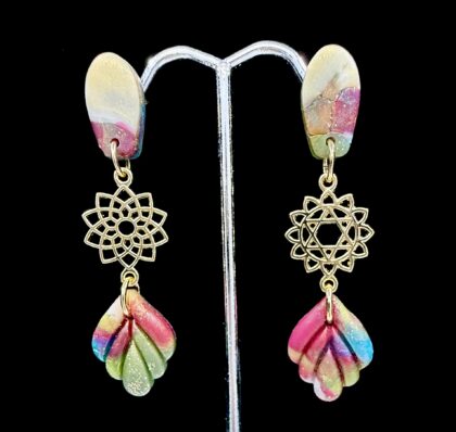 Muddled Crimson Dangle Earrings