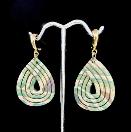 Green ivory swirl with gold accent