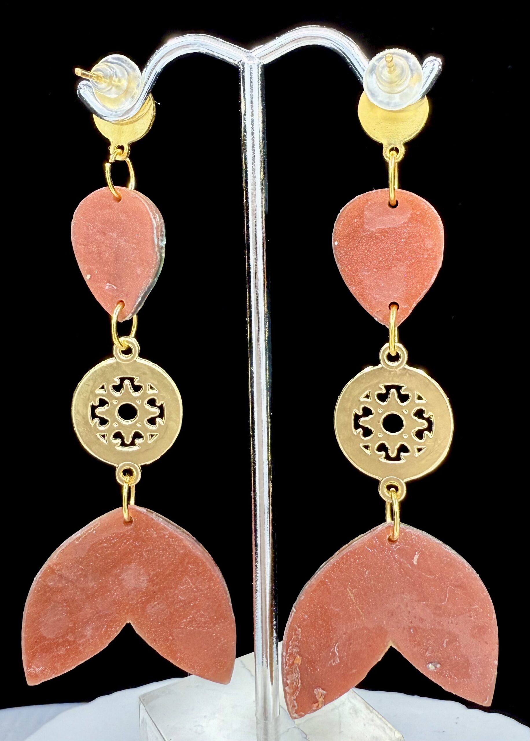 Autumn Radiance Cascading Flower Earrings - Image 2