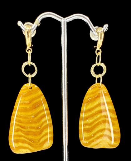 Deconstructed Candy Corn Trapezoid Dangle Earrings