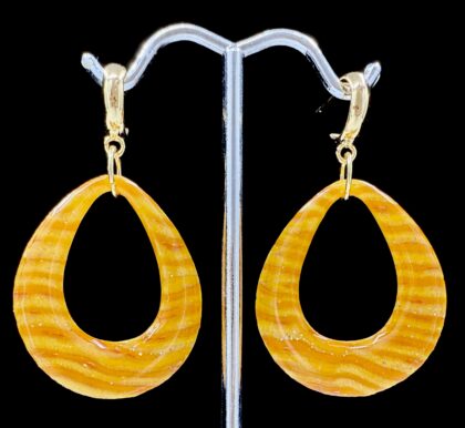 Deconstructed Candy Corn Teardrop Hoop Earrings