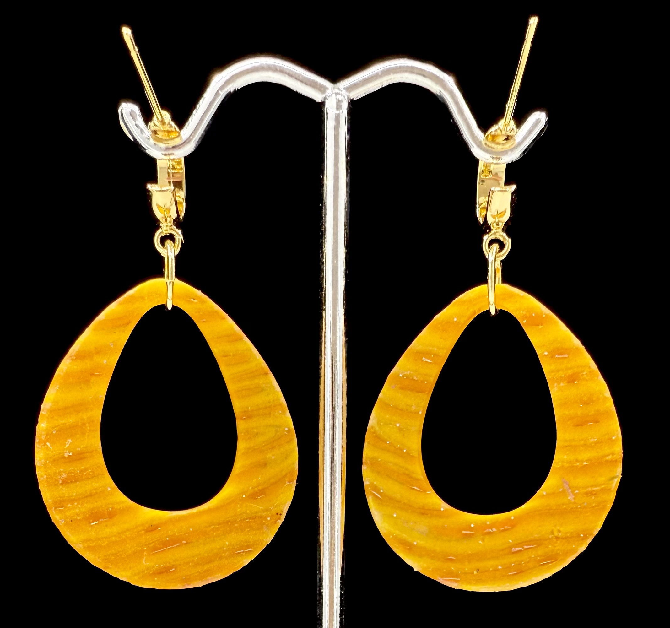 Deconstructed Candy Corn Teardrop Hoop Earrings - Image 2