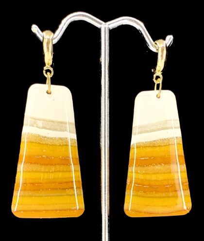 Deconstructed Candy Corn Elongated Trapezoid Earrings