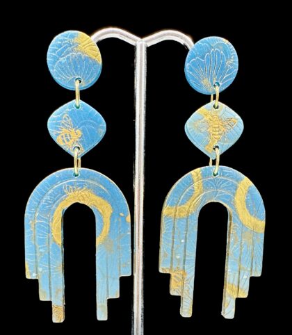 SkyBright Bee Modern Arch Earrings
