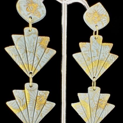 SkyBright Bee Double Fan Drop Earrings