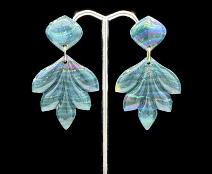 Stained Glass Stripe Petal Earrings