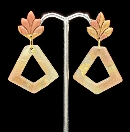 Autumn Quilted Geometric Drop Earrings
