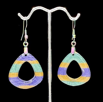 Velvet Stripe Open Triangle Earrings