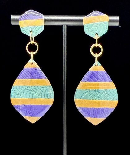 Velvet Stripe Teardrop Earrings
