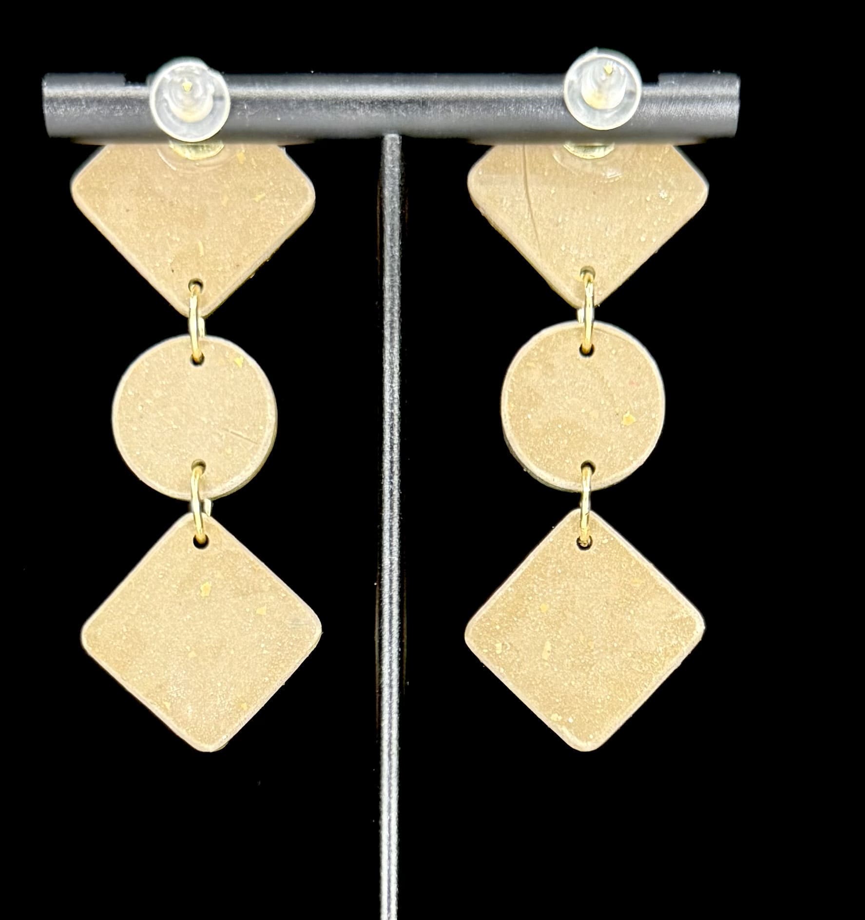 Industrial Punk Geo-Stacked Earrings - Image 2