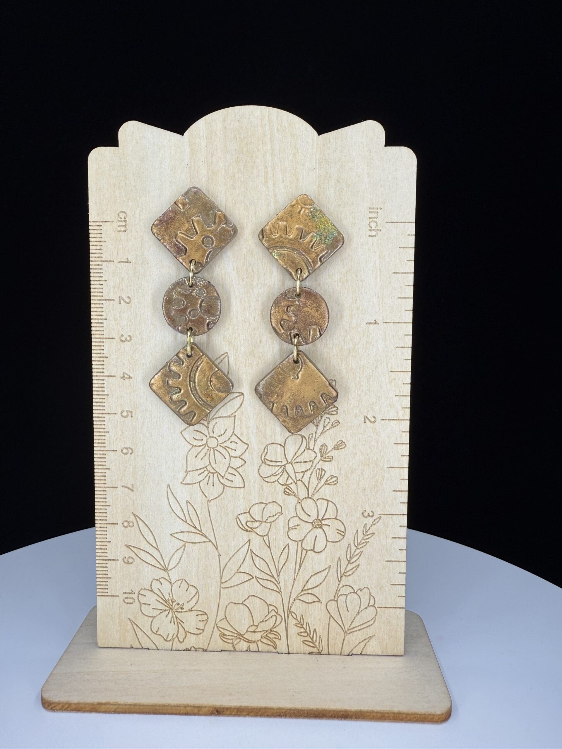 Industrial Punk Geo-Stacked Earrings - Image 3
