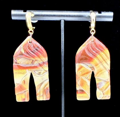 Eternal Burning Embers Pointed Arch Earrings