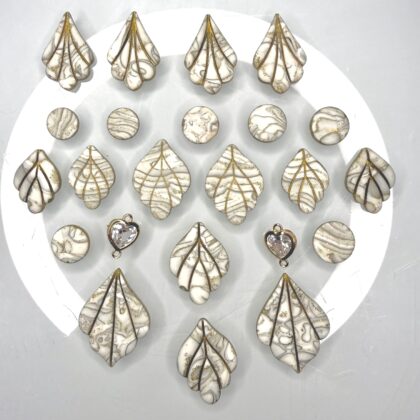 Stone & Gold Botanical Cabochons