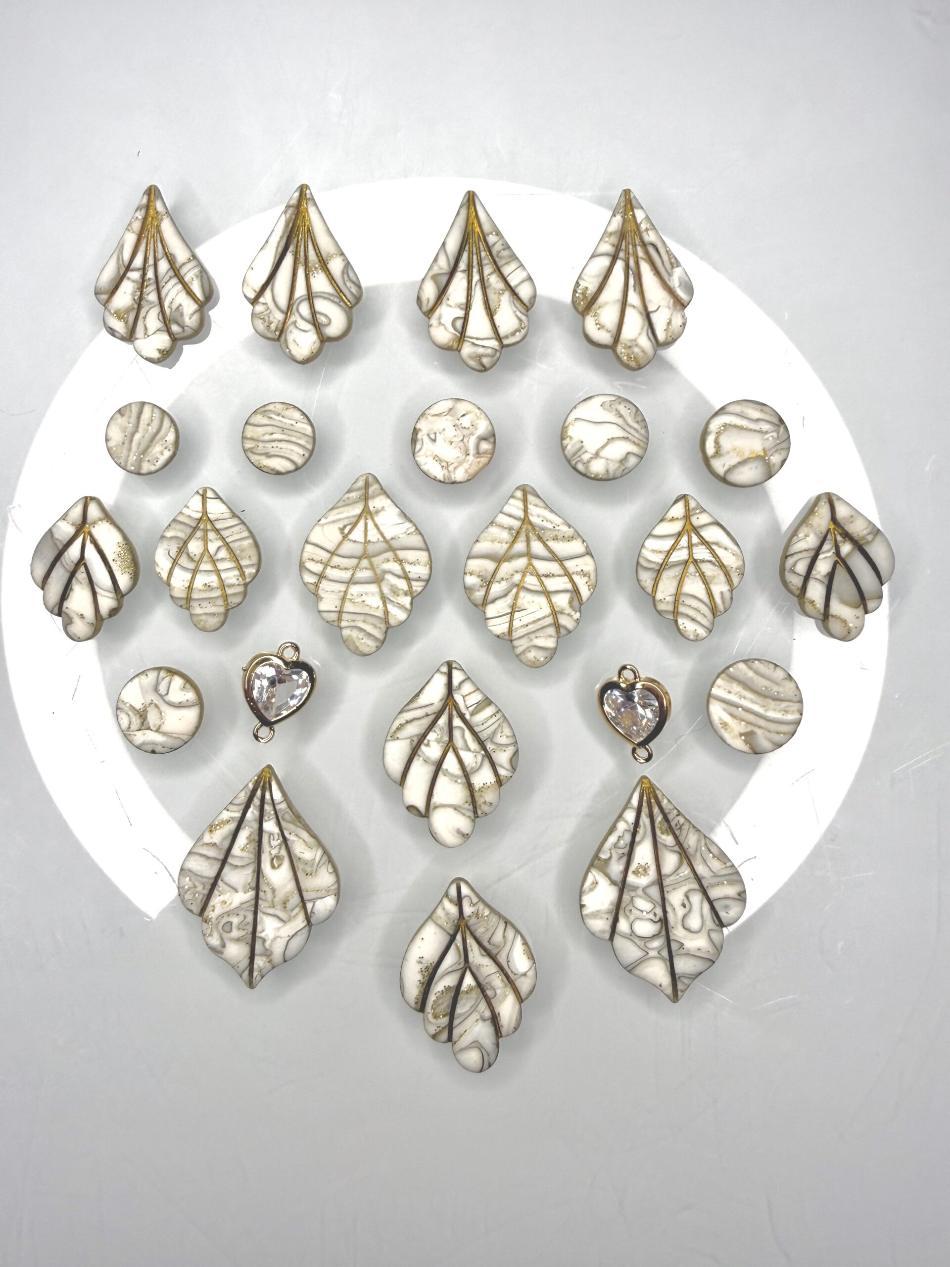 Stone & Gold Botanical Cabochons