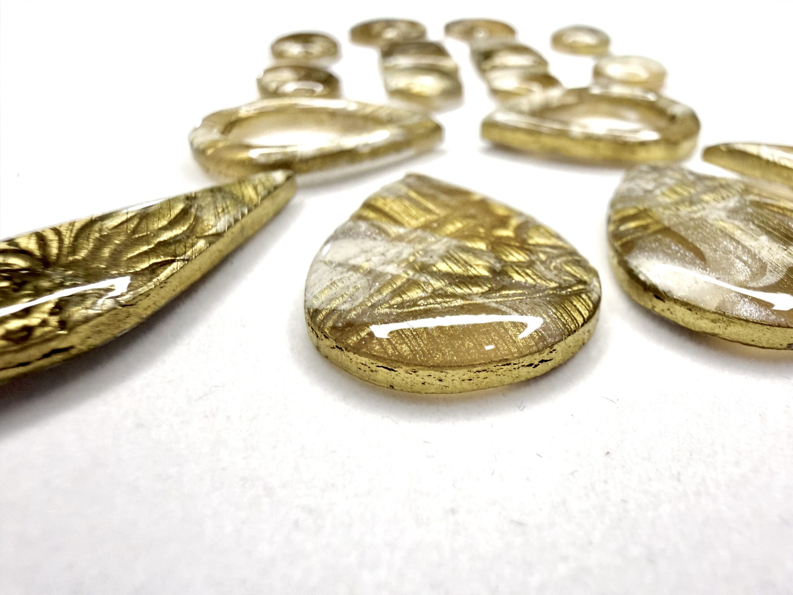 Golden Brushed Floral Cabochons - Image 6