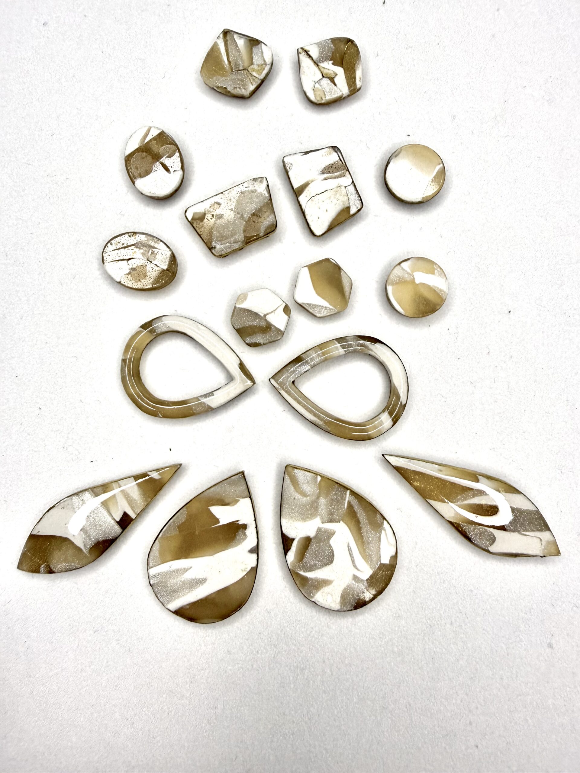 Golden Brushed Floral Cabochons - Image 7