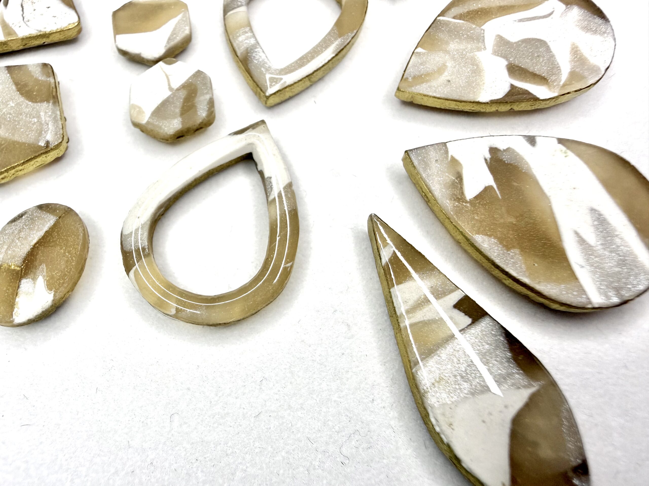 Golden Brushed Floral Cabochons - Image 8